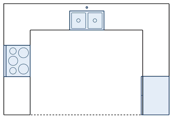 U-Shaped Kitchen Layout Sketch