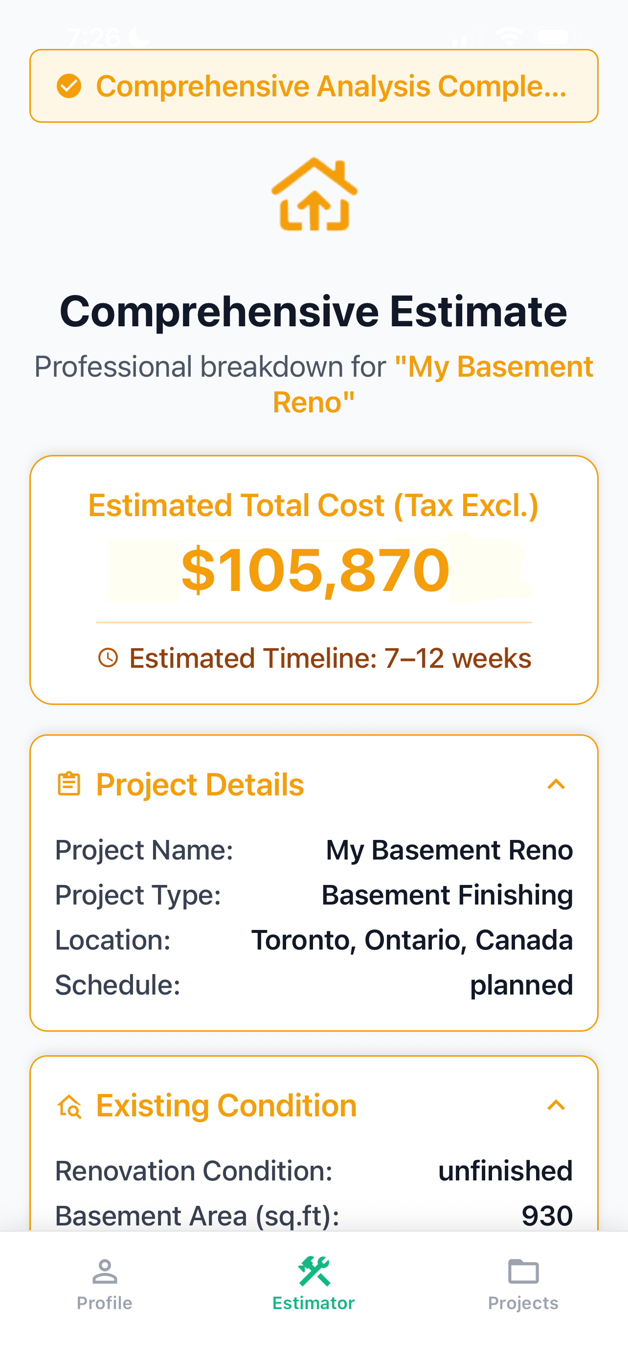 RenoEstimation App Screenshot 3